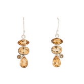 Sterling Silver Citrine Multi-Shape Gemstone Earrings